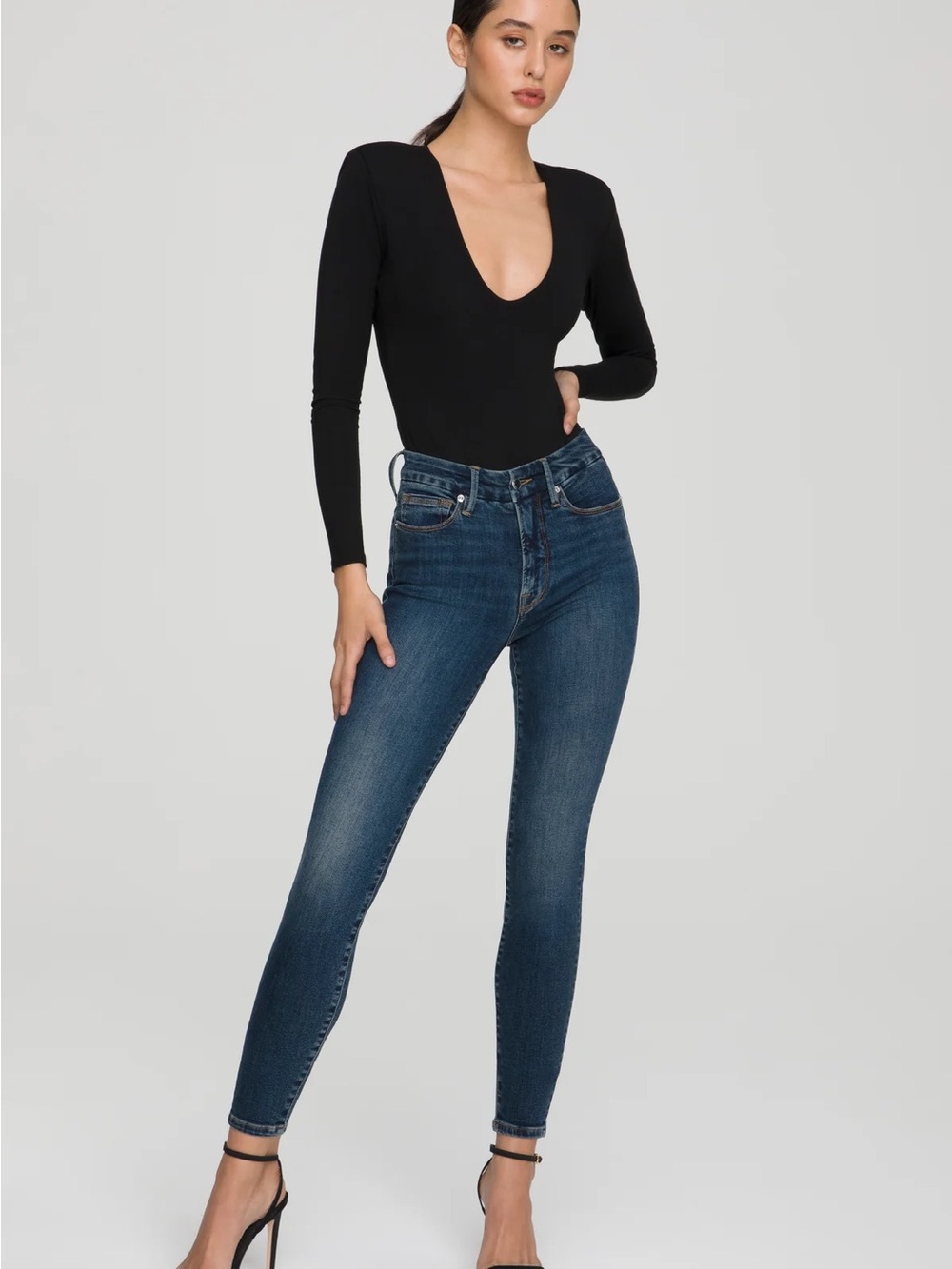 Good American Dark Blue Skinny Stretch Jeans